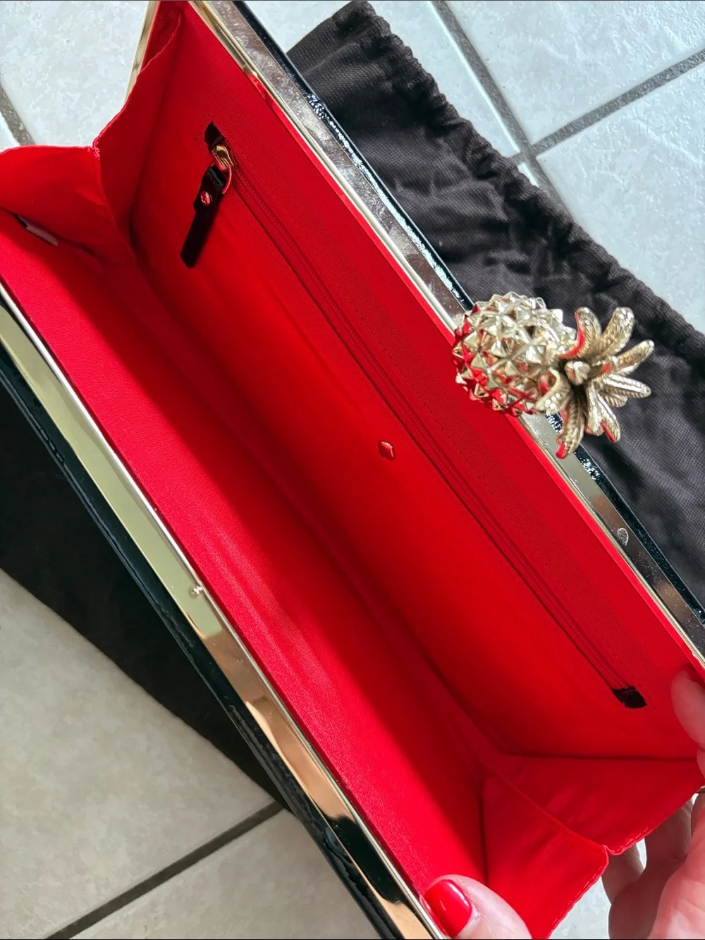 Vintage kate spade Tiki Bar Cocktail clutch with pineapple clasp
